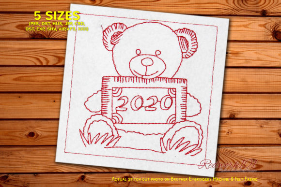 Bear Holding 2020 New Year Redwork: A Seasonal Review