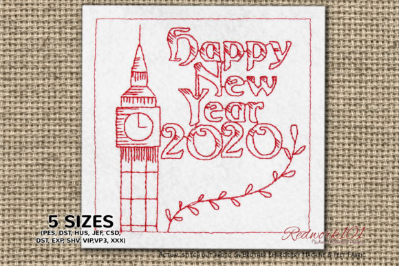 Big Ben London New Year 2020 Redwork: An Honest Review