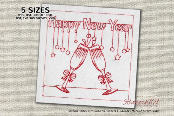 Clink Glasses: New Year Celebrate Redwork Review