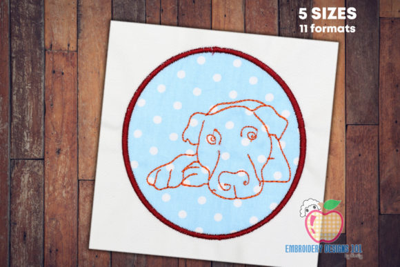 Dog Face As the Applique Design Review for Gift Shops