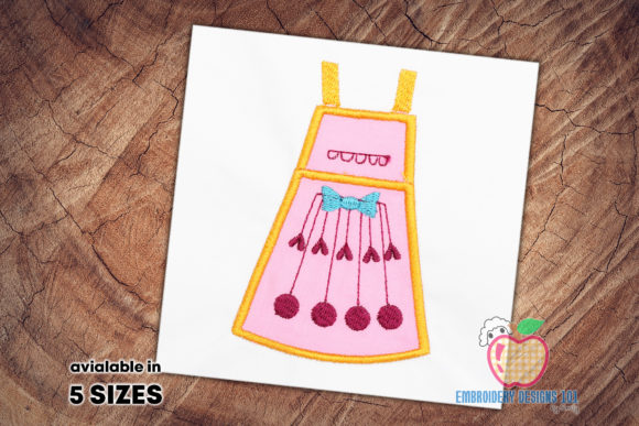 Kitchen Apron Applique Pattern for Boutique Apparel