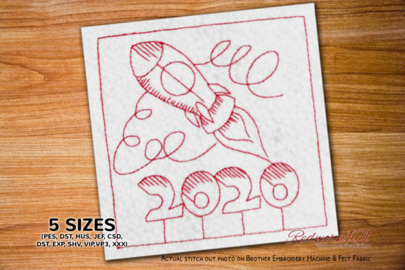 New Year Background with Rocket Redwork: A Designer Review